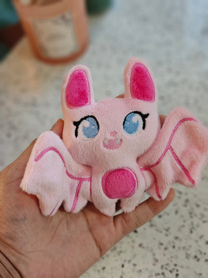 Pink Palm Bat Plush Mini Kawaii Pastel Goth Plushie Handmade Mini Sized