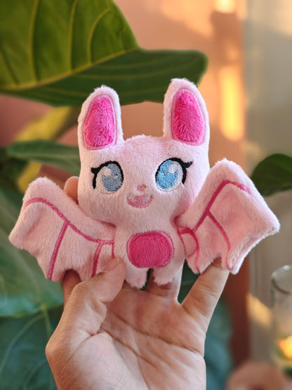 Pink Palm Bat Plush Mini Kawaii Pastel Goth Plushie Handmade Mini Sized