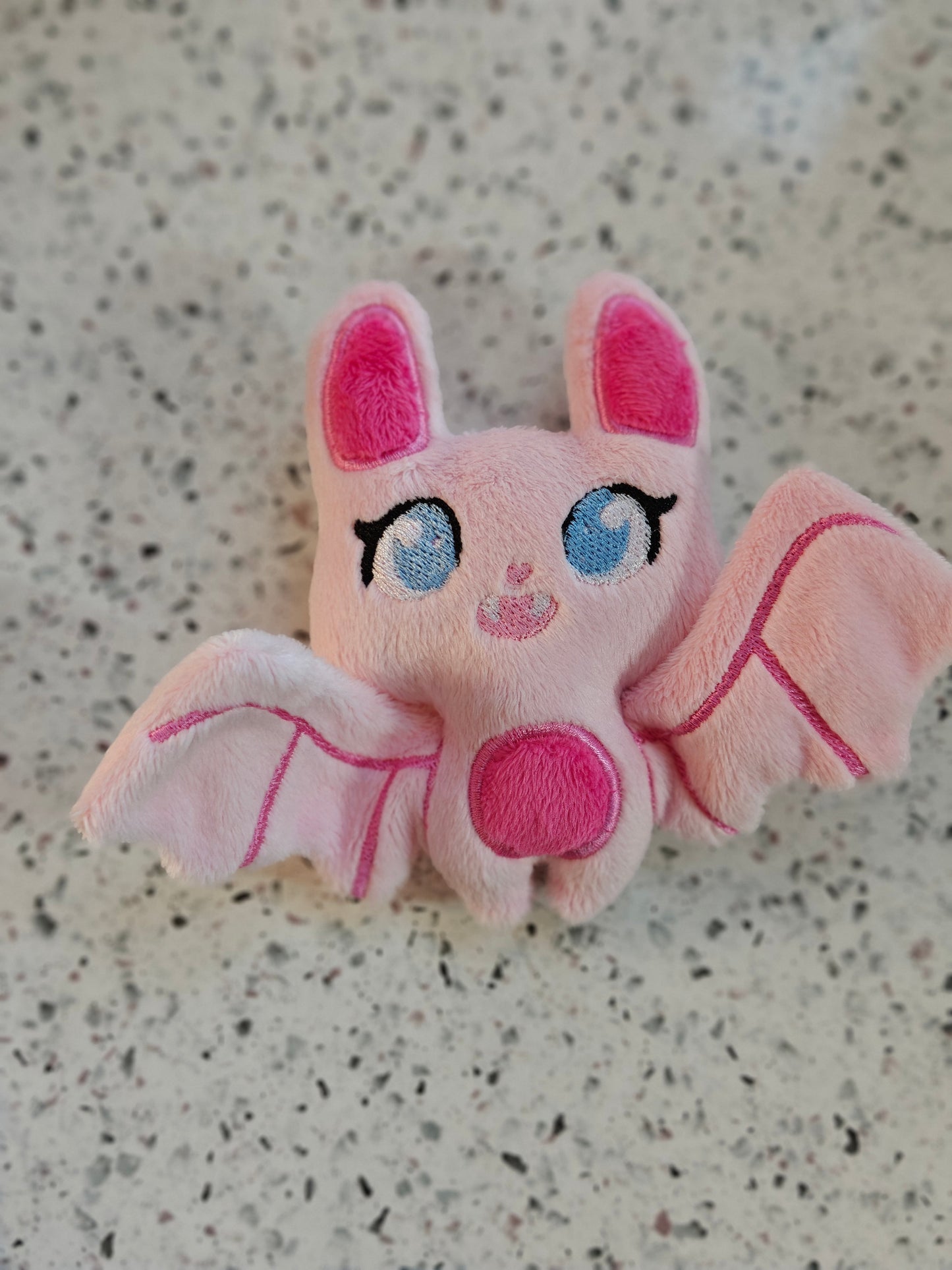 Pink Palm Bat Plush Mini Kawaii Pastel Goth Plushie Handmade Mini Sized