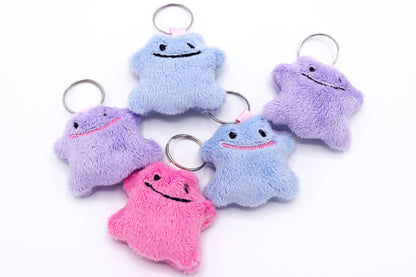 Your Choice Ditto Pokemon Inspired Mini Plush Keychain Handmade | Made to Order