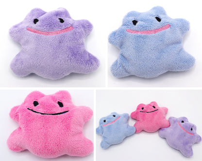 Your Choice 5" Ditto Pokemon Inspired Palm Sized Bean Bag Beanie Handmade Plush | Made to Order