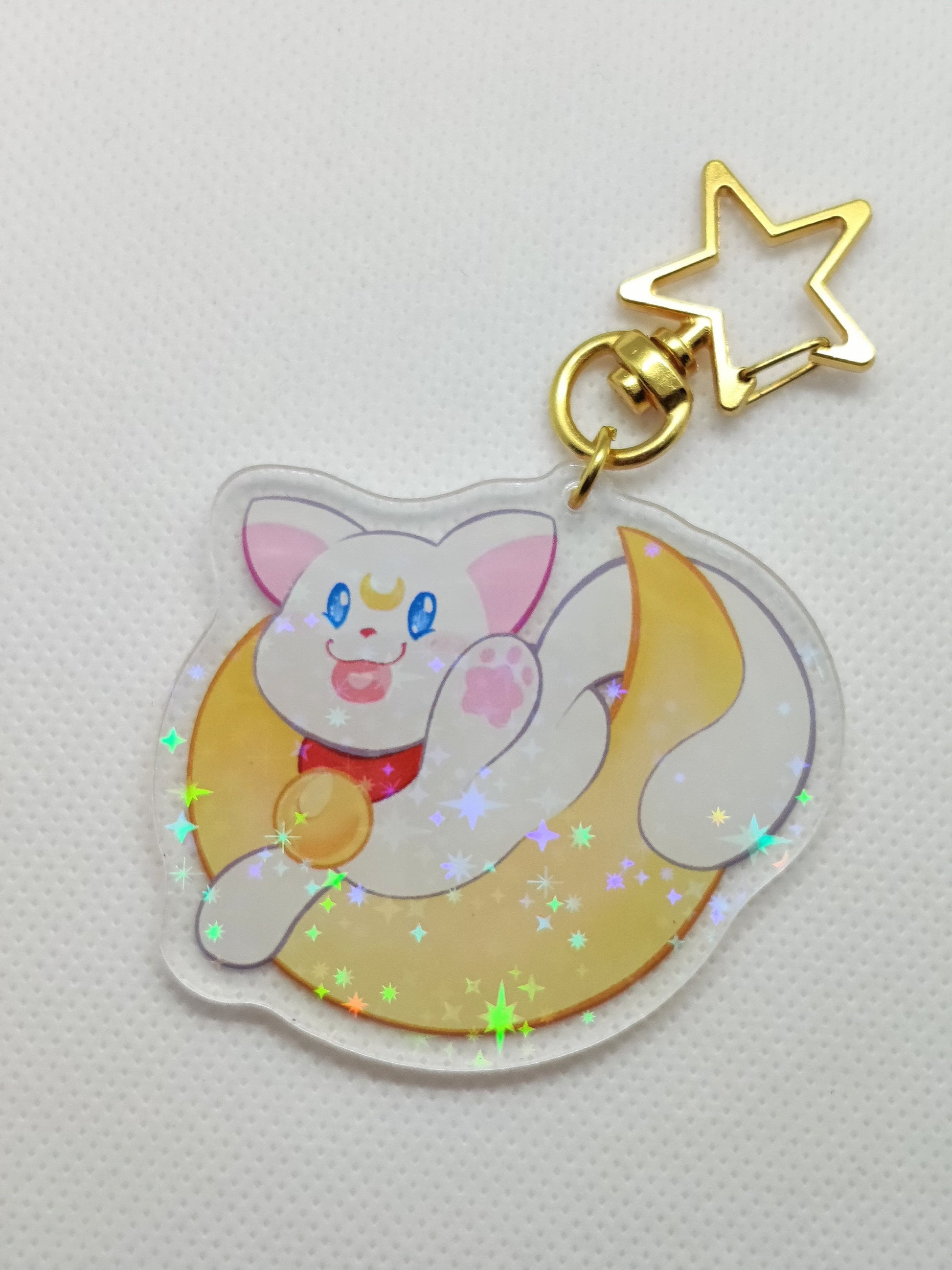 Artemis Keychain Magical Girl Inspired Inspired Holographic & Double Sided