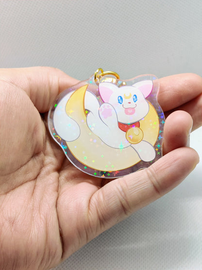 Artemis Keychain Magical Girl Inspired Inspired Holographic & Double Sided