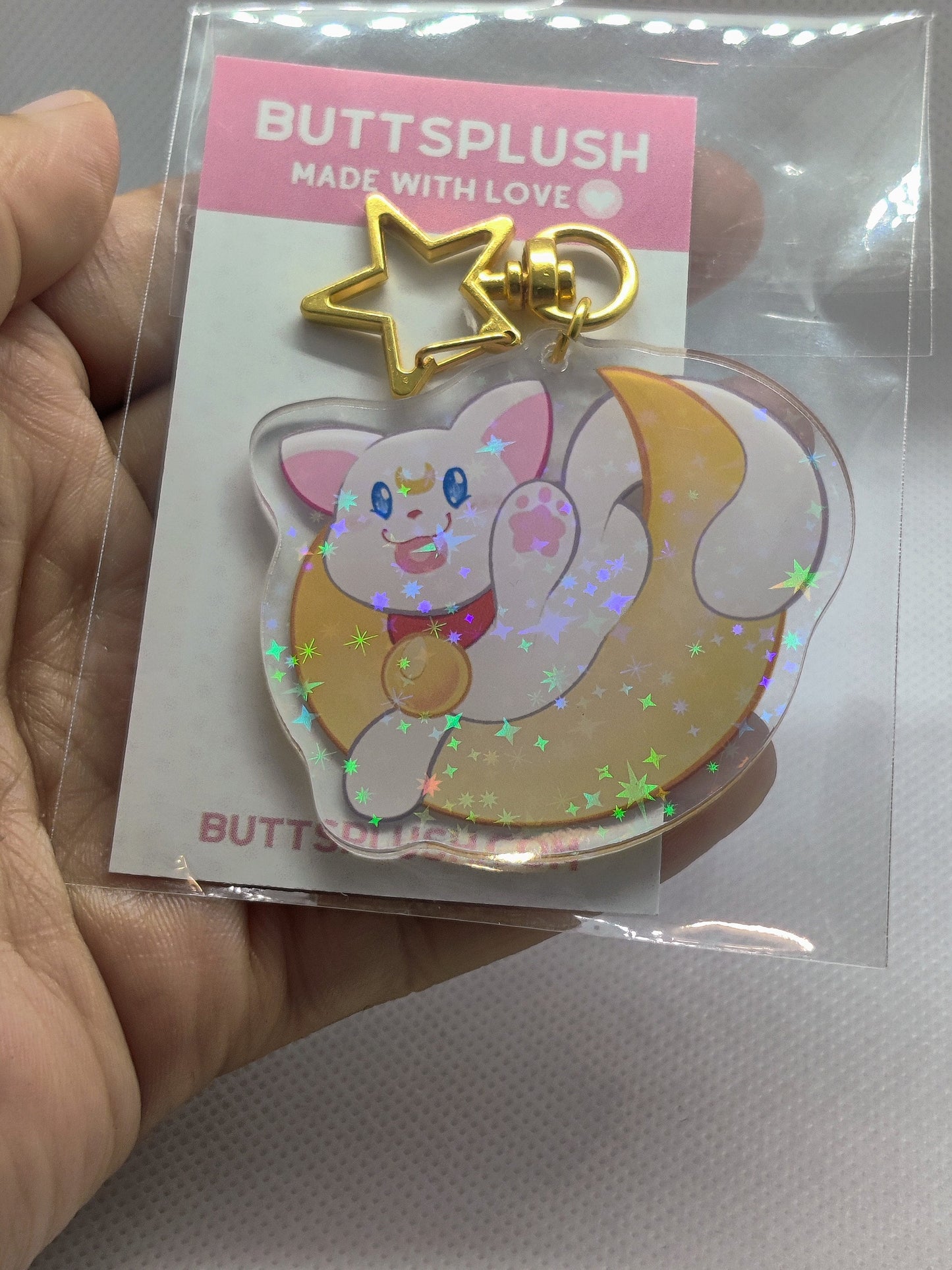 Artemis Keychain Magical Girl Inspired Inspired Holographic & Double Sided