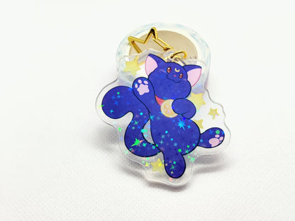 Luna Keychain Magical Girl Inspired Holographic & Double Sided