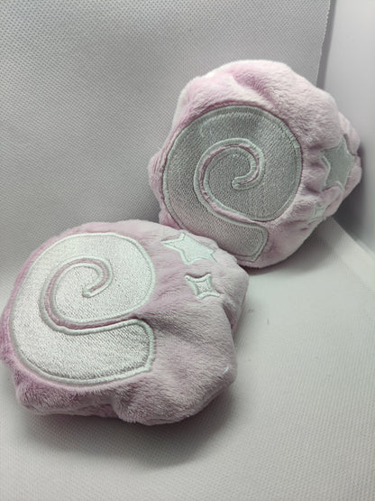 Pink Pastel Fossil Animal Crossing Inspired Palm Sized Bean Bag Beanie Handmade Plush