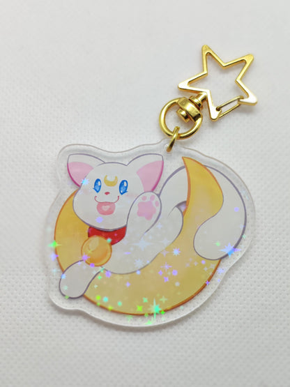 Artemis Keychain Magical Girl Inspired Inspired Holographic & Double Sided