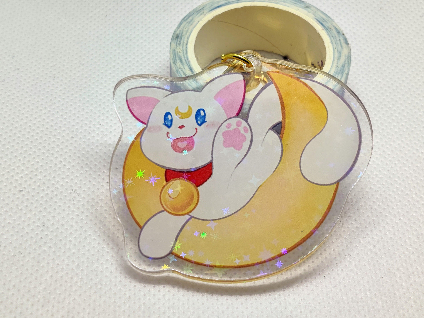 Artemis Keychain Magical Girl Inspired Inspired Holographic & Double Sided