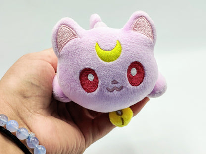 Pink Pastel Magical Girl Inspired Mini Cat Plush Kawaii Plushie Mini Palm Sized Plush