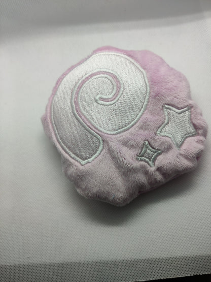 Pink Pastel Fossil Animal Crossing Inspired Palm Sized Bean Bag Beanie Handmade Plush