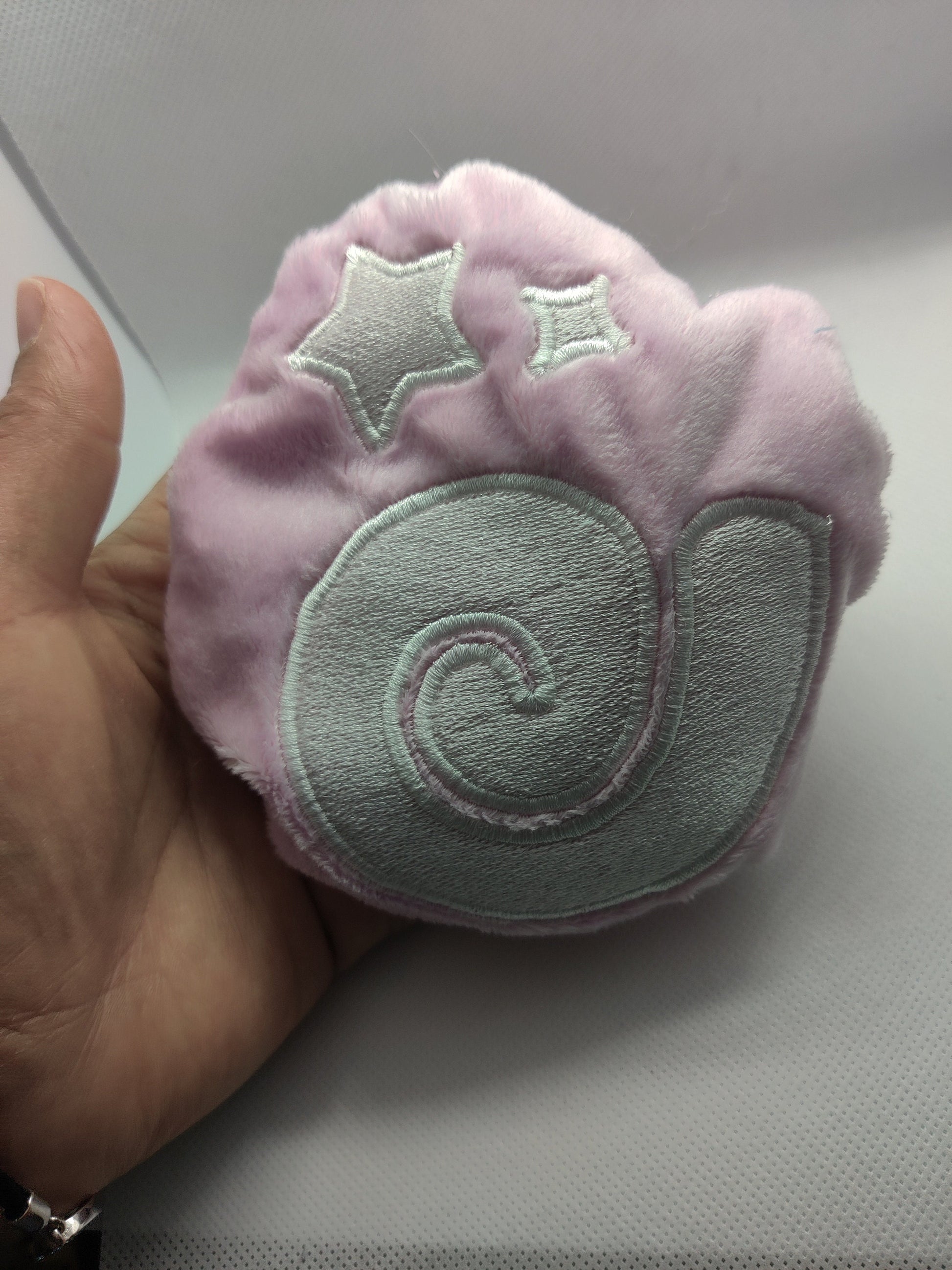 Pink Pastel Fossil Animal Crossing Inspired Palm Sized Bean Bag Beanie Handmade Plush