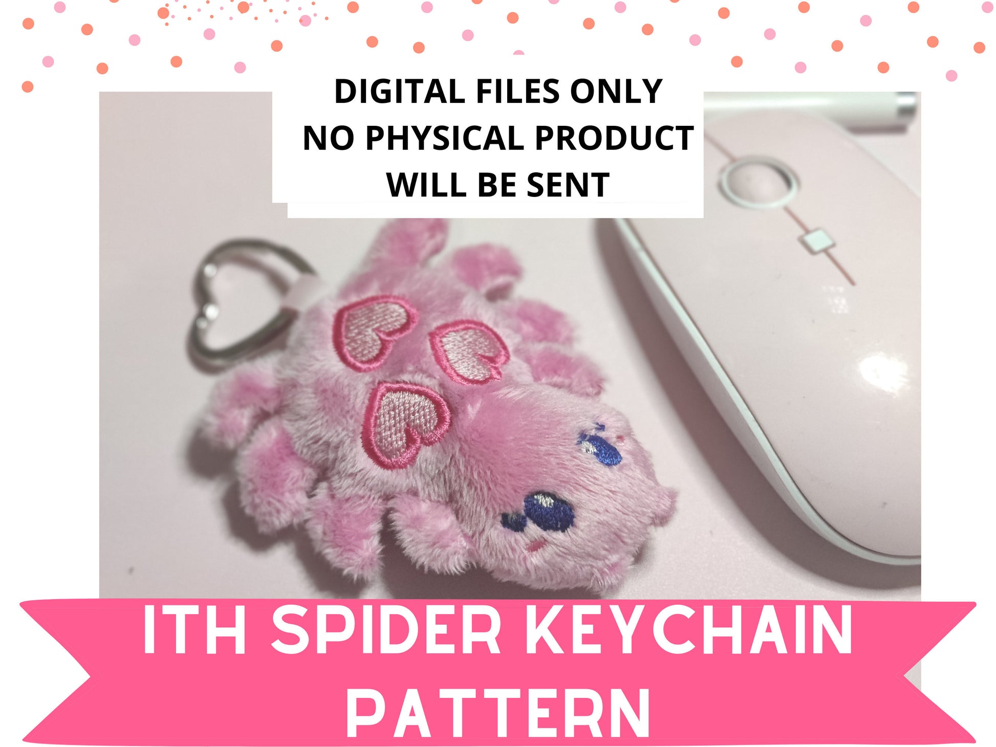 In the Hoop Spider Keychain Plush Pattern 4x4"Pattern