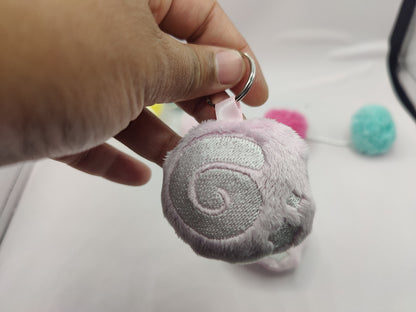 Pink Fossil Mini Keychain Animal Crossing Inspired Mini Plush Handmade Keychain