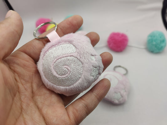 Pink Fossil Mini Keychain Animal Crossing Inspired Mini Plush Handmade Keychain