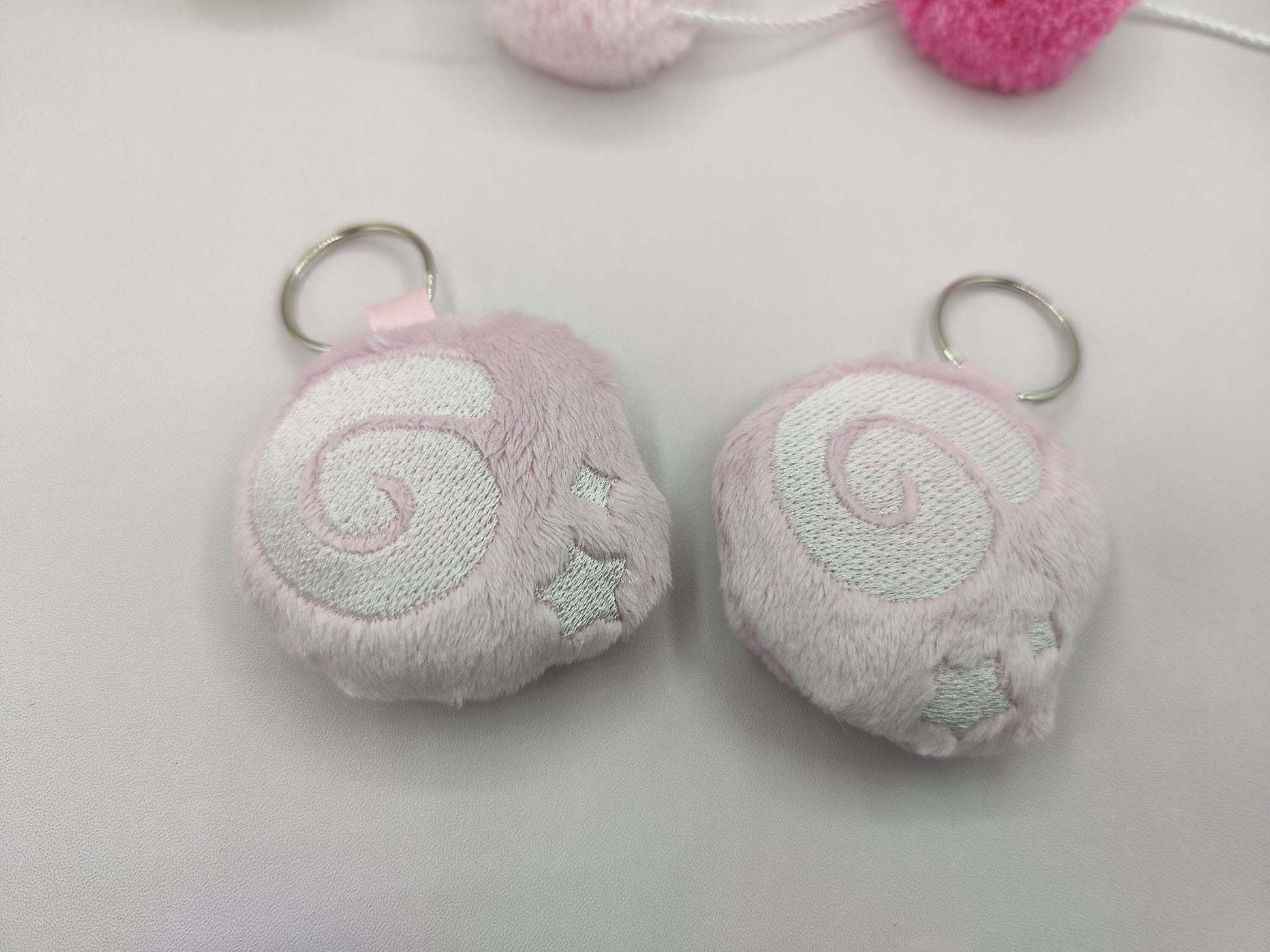 Pink Fossil Mini Keychain Animal Crossing Inspired Mini Plush Handmade Keychain