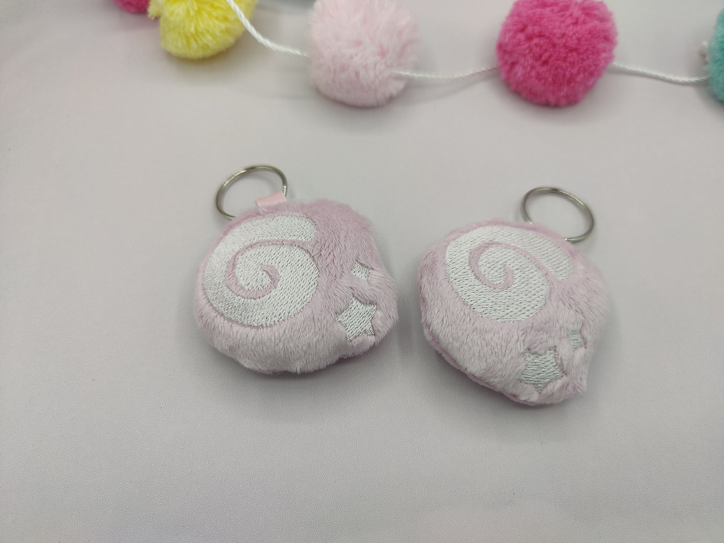 Pink Fossil Mini Keychain Animal Crossing Inspired Mini Plush Handmade Keychain