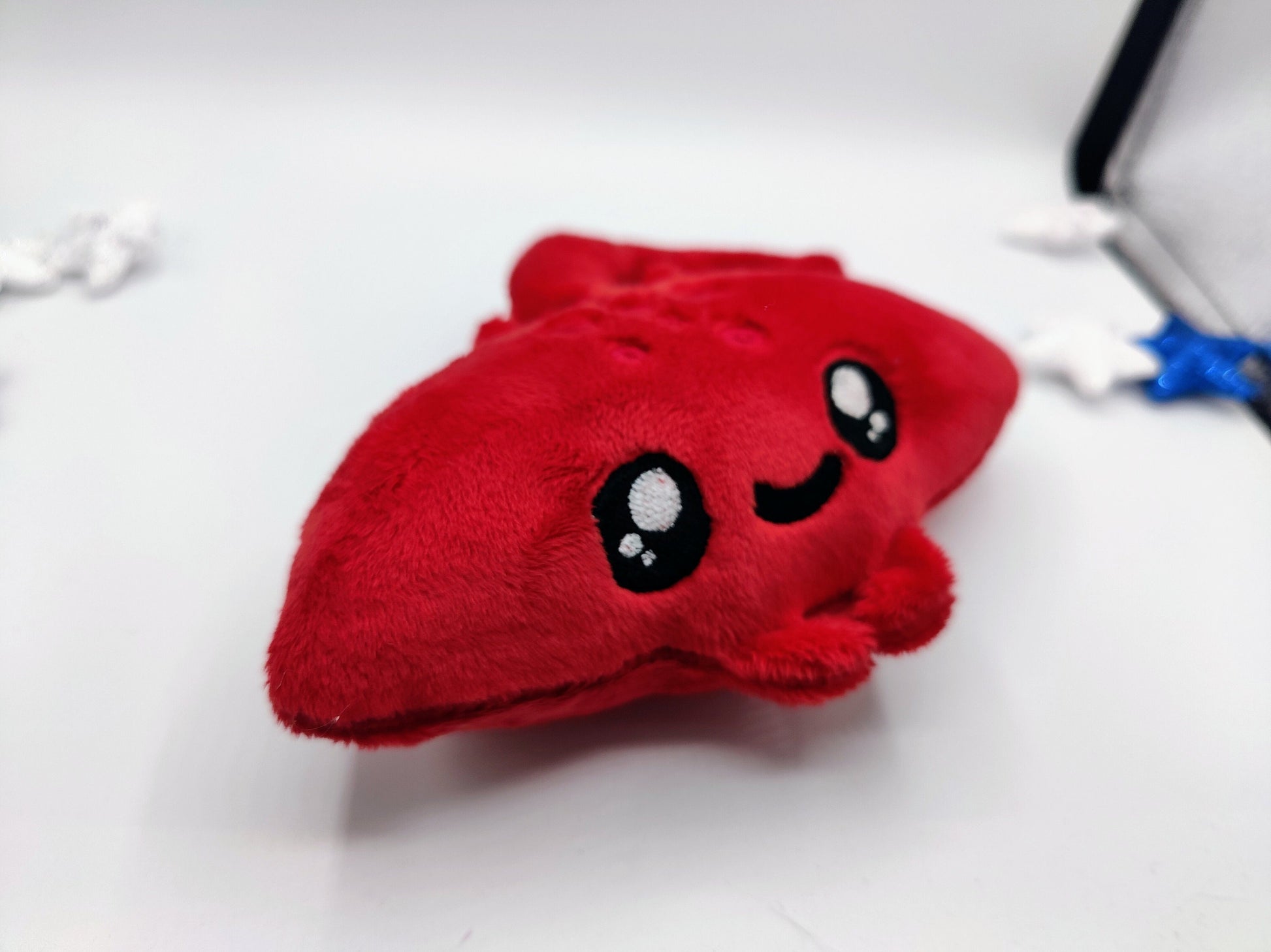 Red Kawaii Mini Stingray Plush Pastel Plushie Handmade