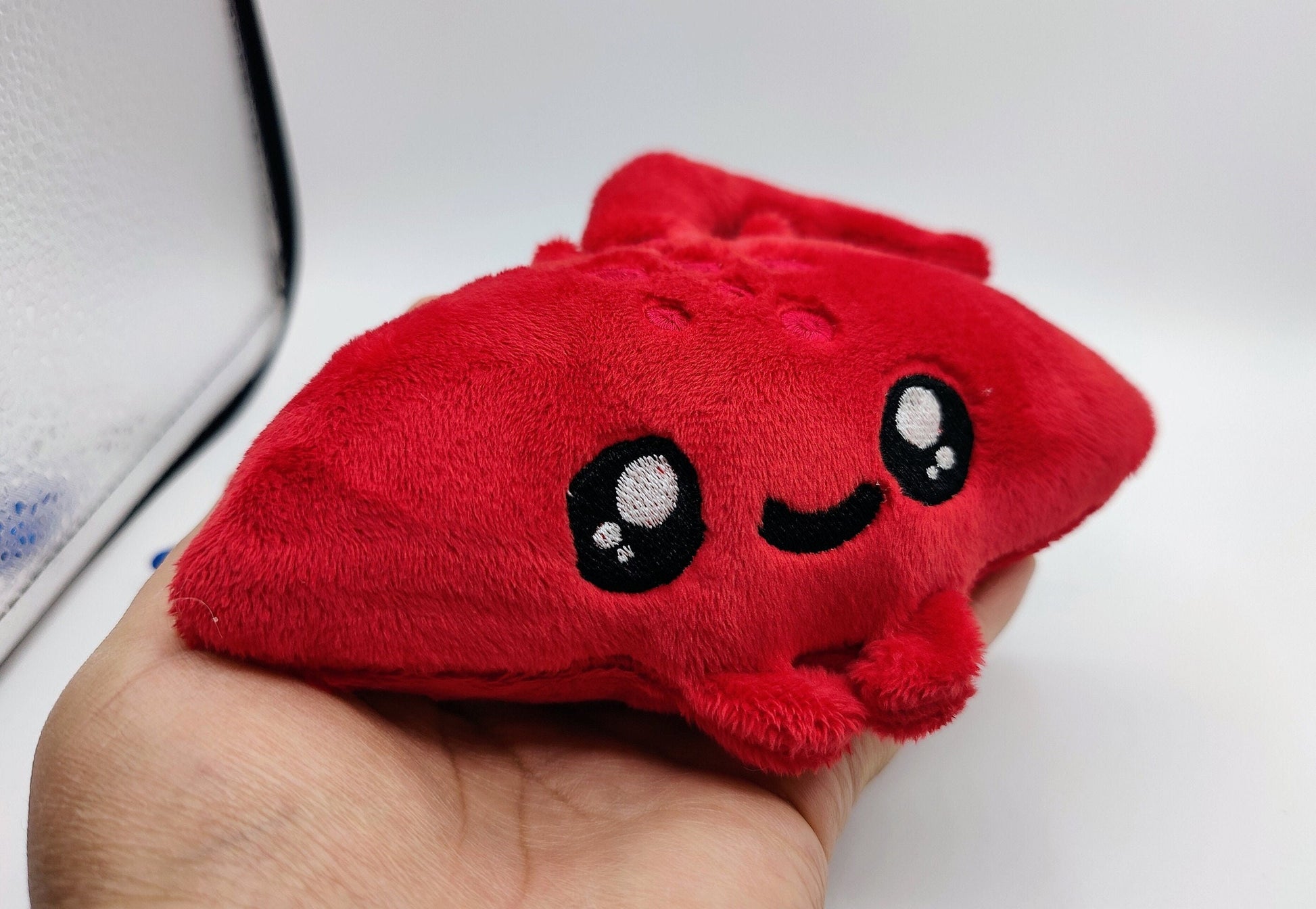 Red Kawaii Mini Stingray Plush Pastel Plushie Handmade