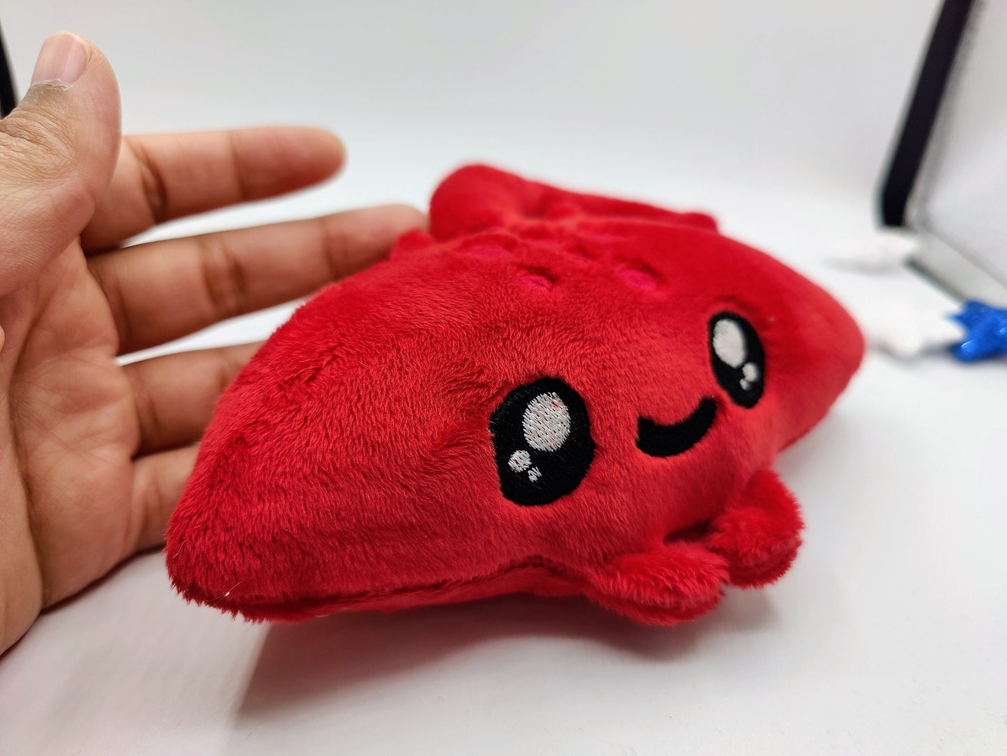 Red Kawaii Mini Stingray Plush Pastel Plushie Handmade