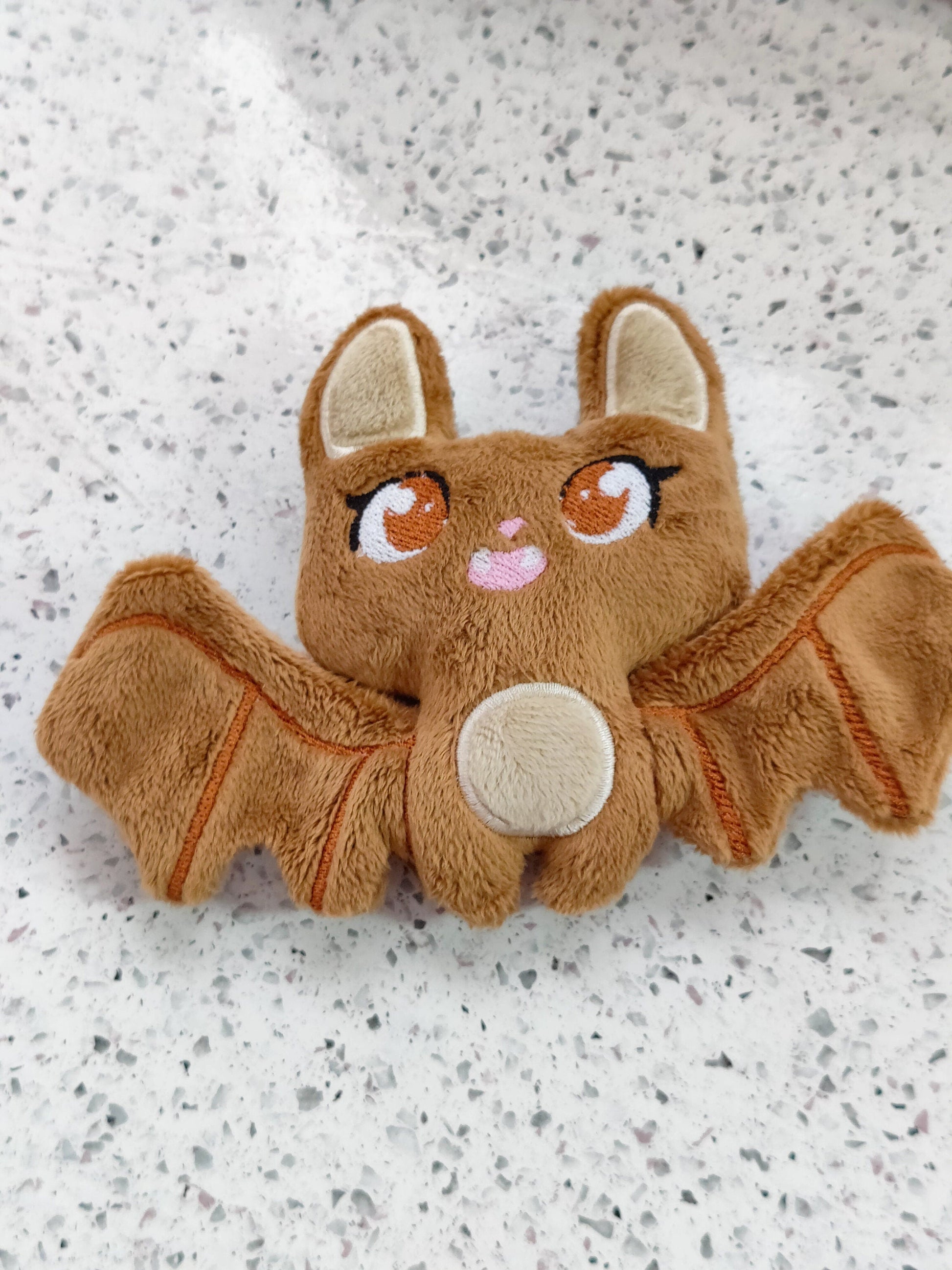 Brown Palm Bat Plush Mini Kawaii Pastel Goth Plushie Handmade Mini Sized