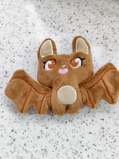 Brown Palm Bat Plush Mini Kawaii Pastel Goth Plushie Handmade Mini Sized