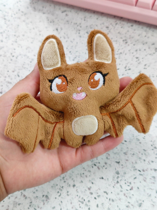 Brown Palm Bat Plush Mini Kawaii Pastel Goth Plushie Handmade Mini Sized