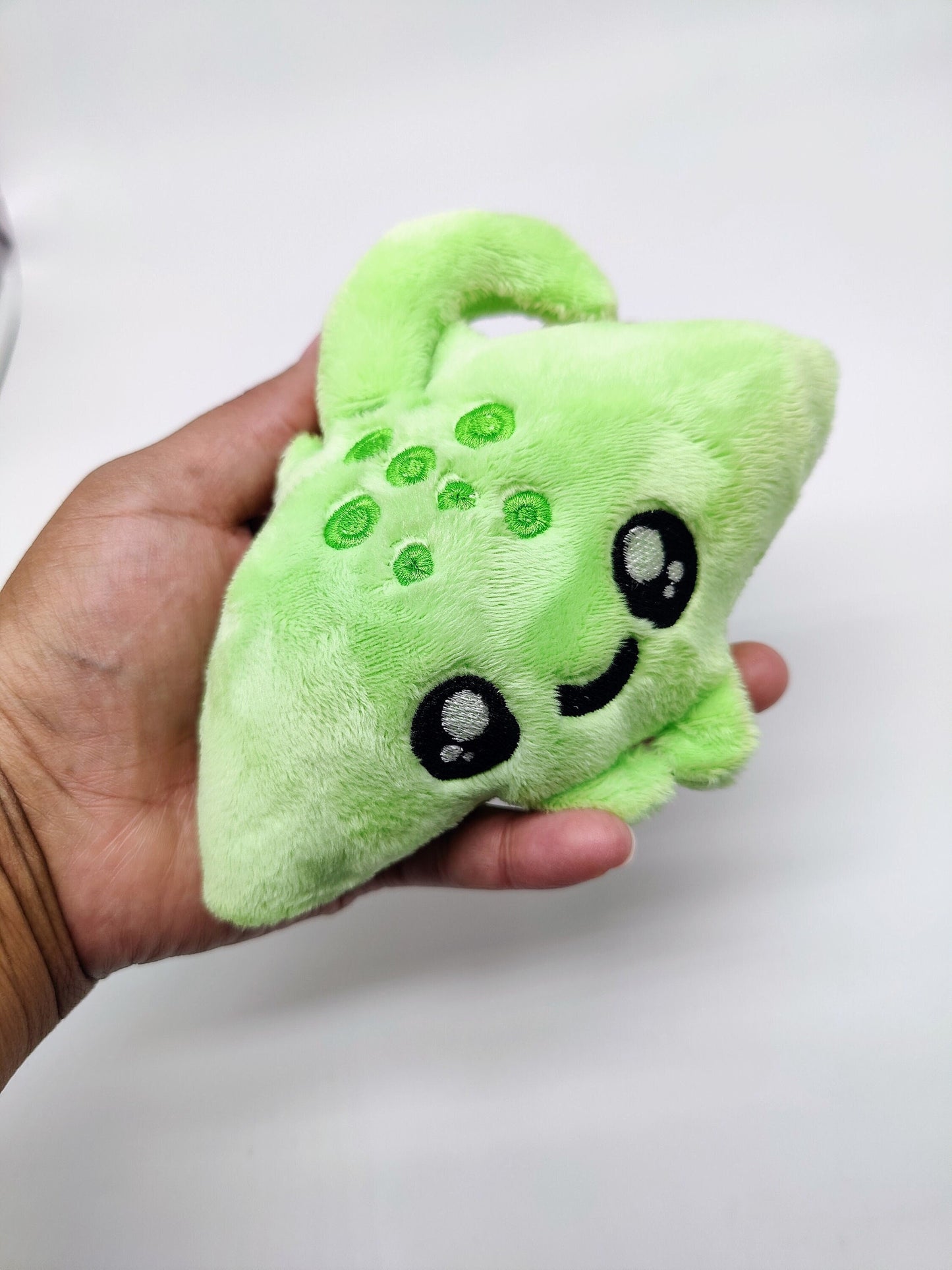 Lime Green Kawaii Mini Stingray Plush Pastel Plushie Handmade