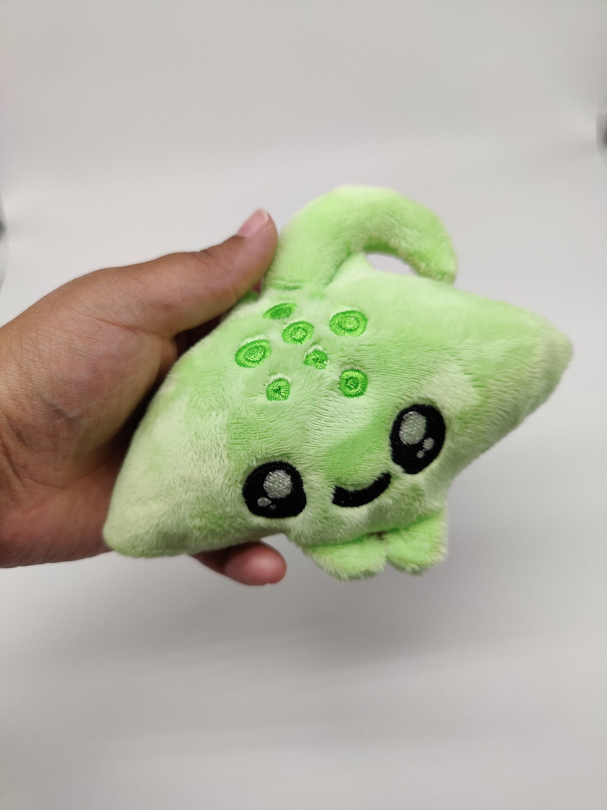 Lime Green Kawaii Mini Stingray Plush Pastel Plushie Handmade