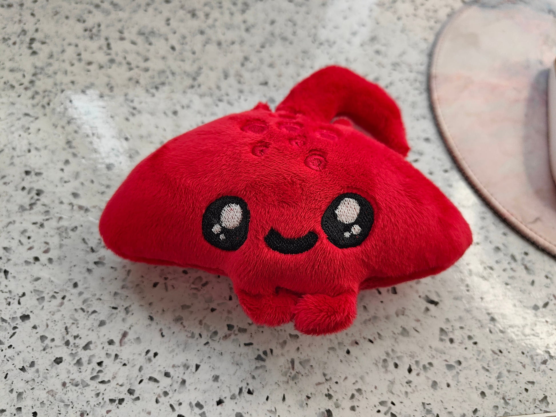 Red Kawaii Mini Stingray Plush Pastel Plushie Handmade