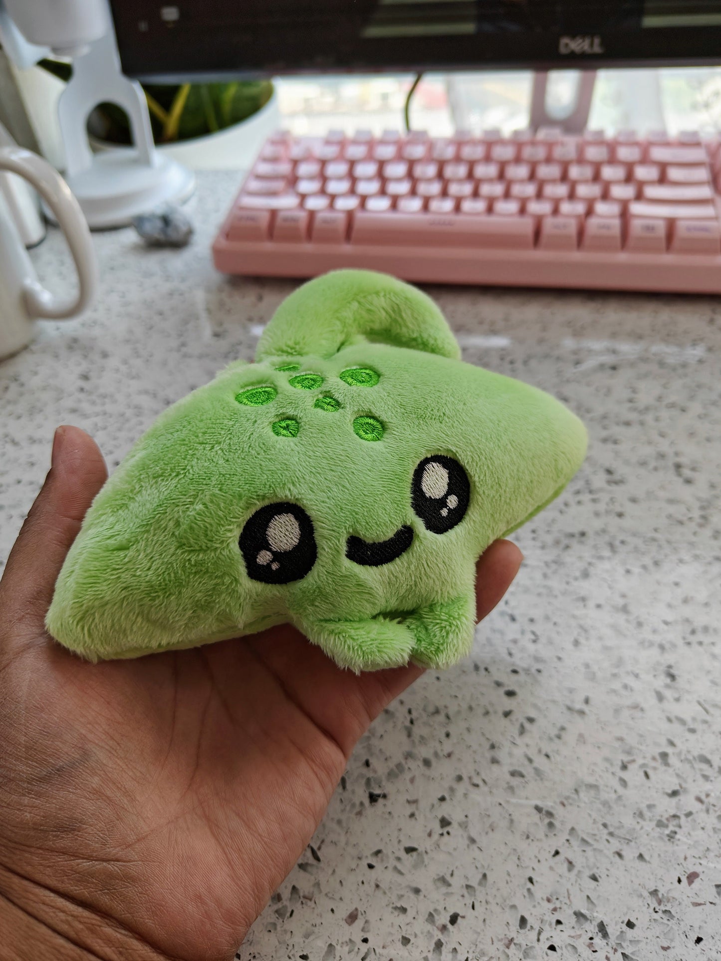 Lime Green Kawaii Mini Stingray Plush Pastel Plushie Handmade