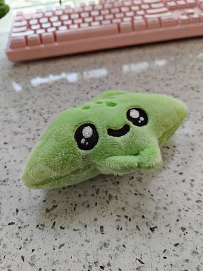 Lime Green Kawaii Mini Stingray Plush Pastel Plushie Handmade