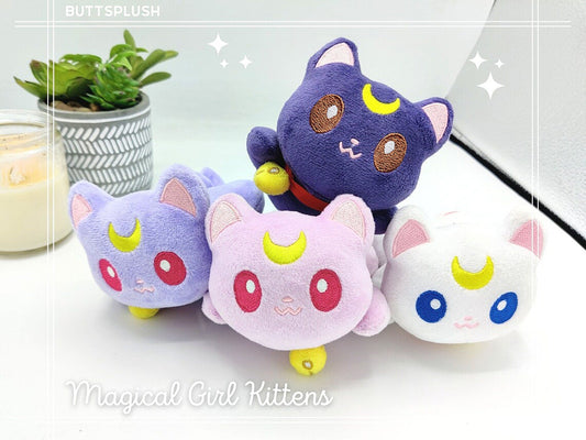 Magical Girl Cat Plush – Kawaii Mini Plushie Toy – 90s Witch Anime Inspired Cute Kitty