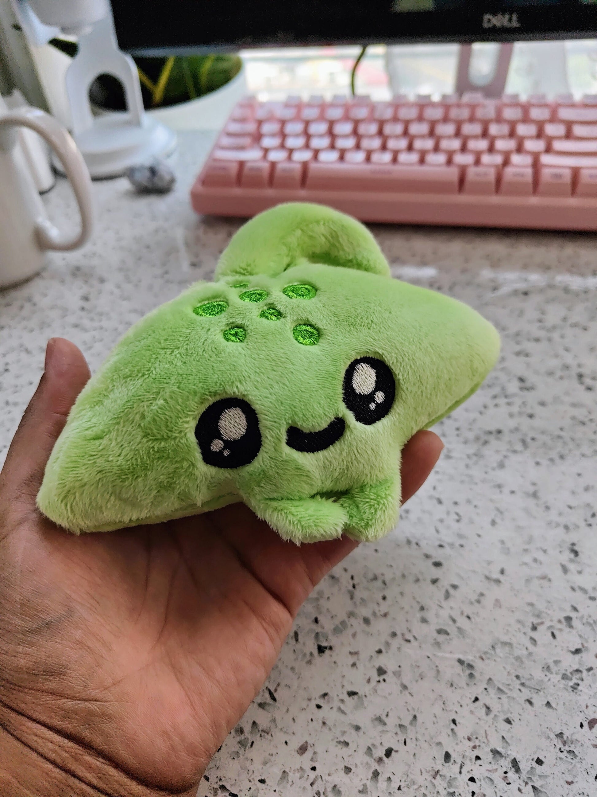 Lime Green Kawaii Mini Stingray Plush Pastel Plushie Handmade