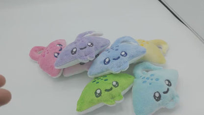 Red Kawaii Mini Stingray Plush Pastel Plushie Handmade